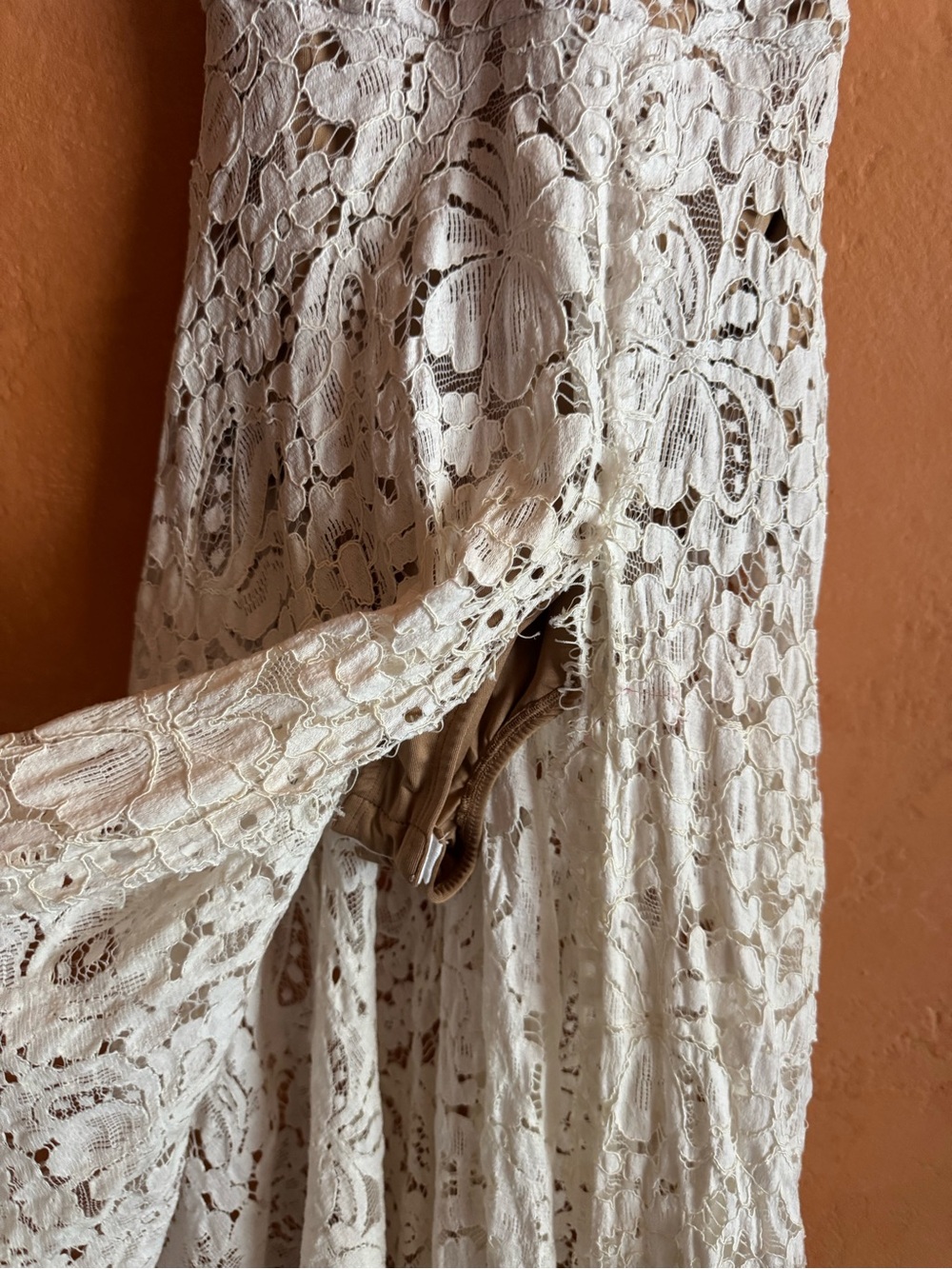 Lulus Love of Details White Lace Maxi Bodysuit Bridal Size Small - Picture 4 of 9